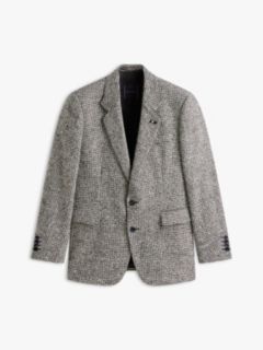 Houndstooth Wool Blend Regular Fit Blazer — Grey 6