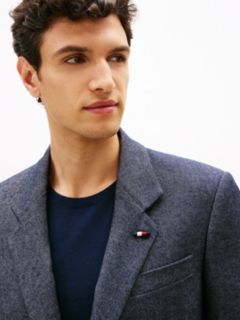 Wool Blend Twill Regular Fit Blazer — Blue 2