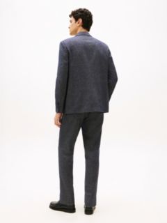 Wool Blend Twill Regular Fit Blazer — Blue 4