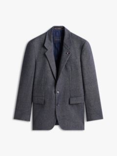 Wool Blend Twill Regular Fit Blazer — Blue 5