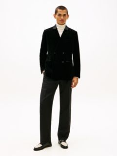Velvet Regular Fit Double Breasted Blazer — Black 3