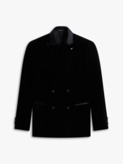 Velvet Regular Fit Double Breasted Blazer — Black 5