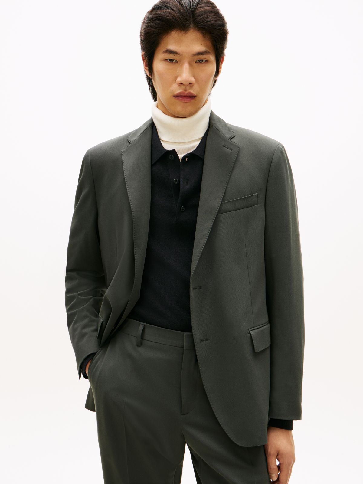 Technical Twill Regular Fit Blazer — Green