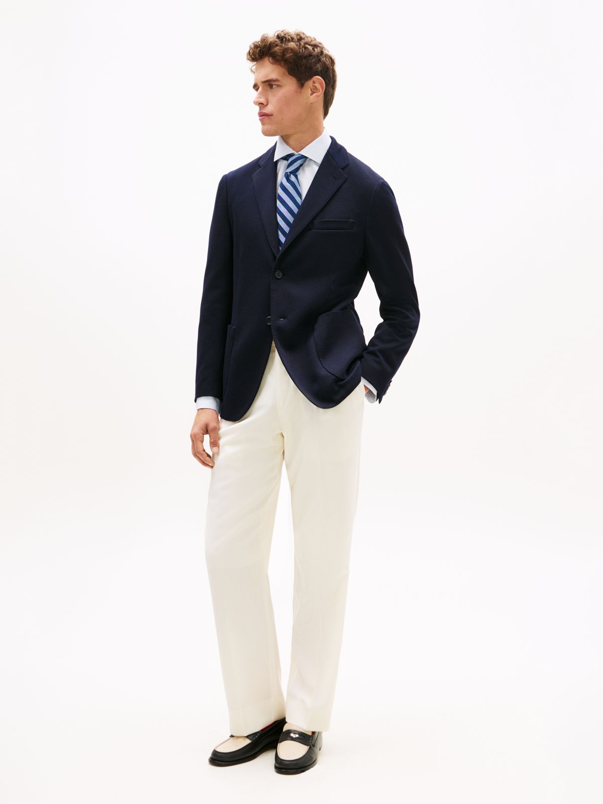 Double-Faced Jersey Regular Fit Blazer — Blue