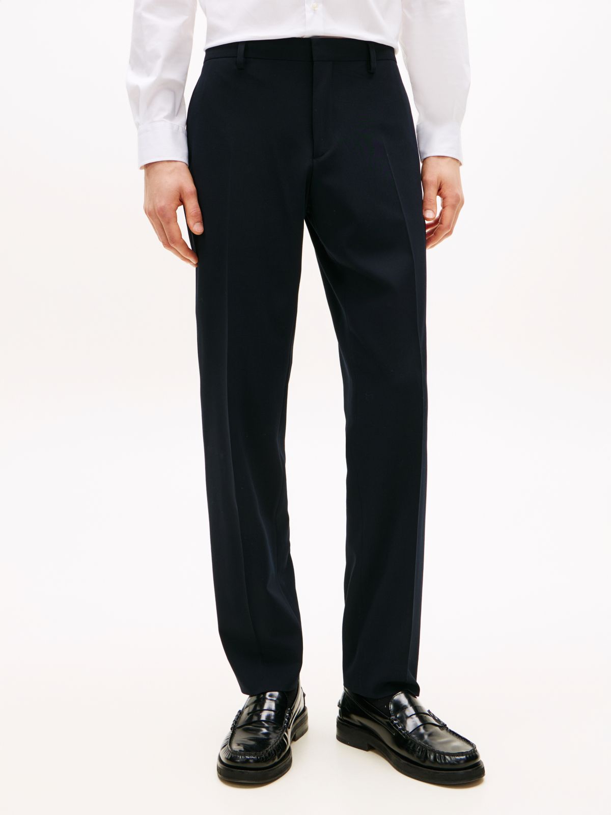 Technical Twill Trousers With Wool — Blue