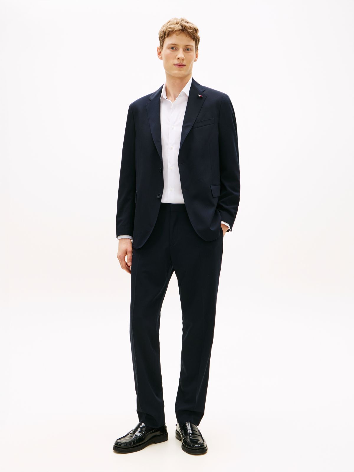 Technical Twill Trousers With Wool — Blue