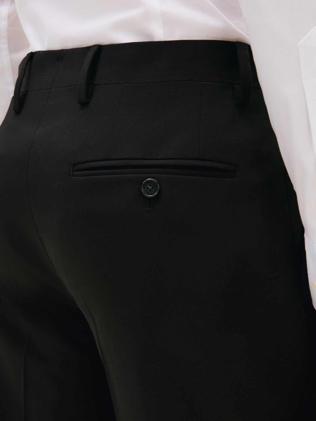 Technical Twill Trousers With Wool — Black