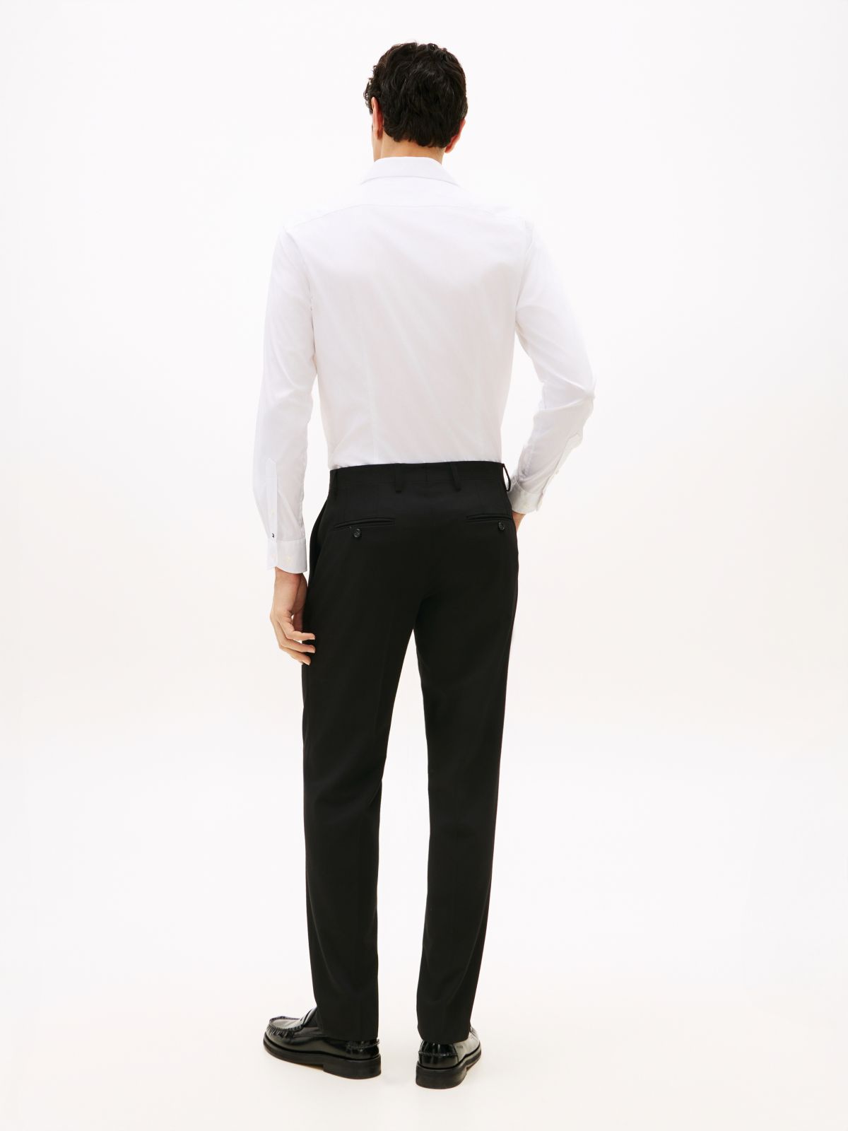 Technical Twill Trousers With Wool — Black