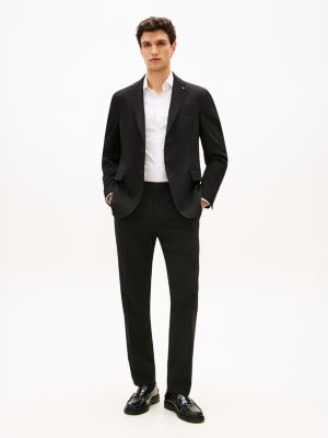 pantalon en sergé technique avec laine black pour hommes tommy hilfiger