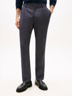 Wool Blend Twill Trousers — Blue 2