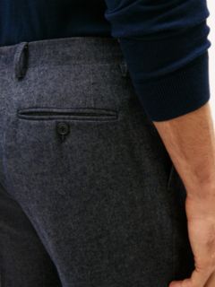 Wool Blend Twill Trousers — Blue 3