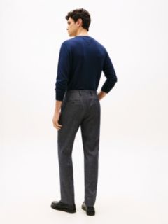 Wool Blend Twill Trousers — Blue 4