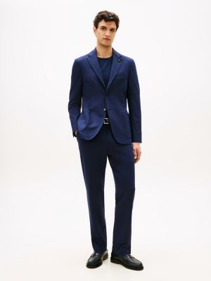 blue jersey pressed crease trousers for men tommy hilfiger