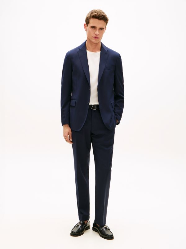 Regular Fit Wool Blend Suit — Blue