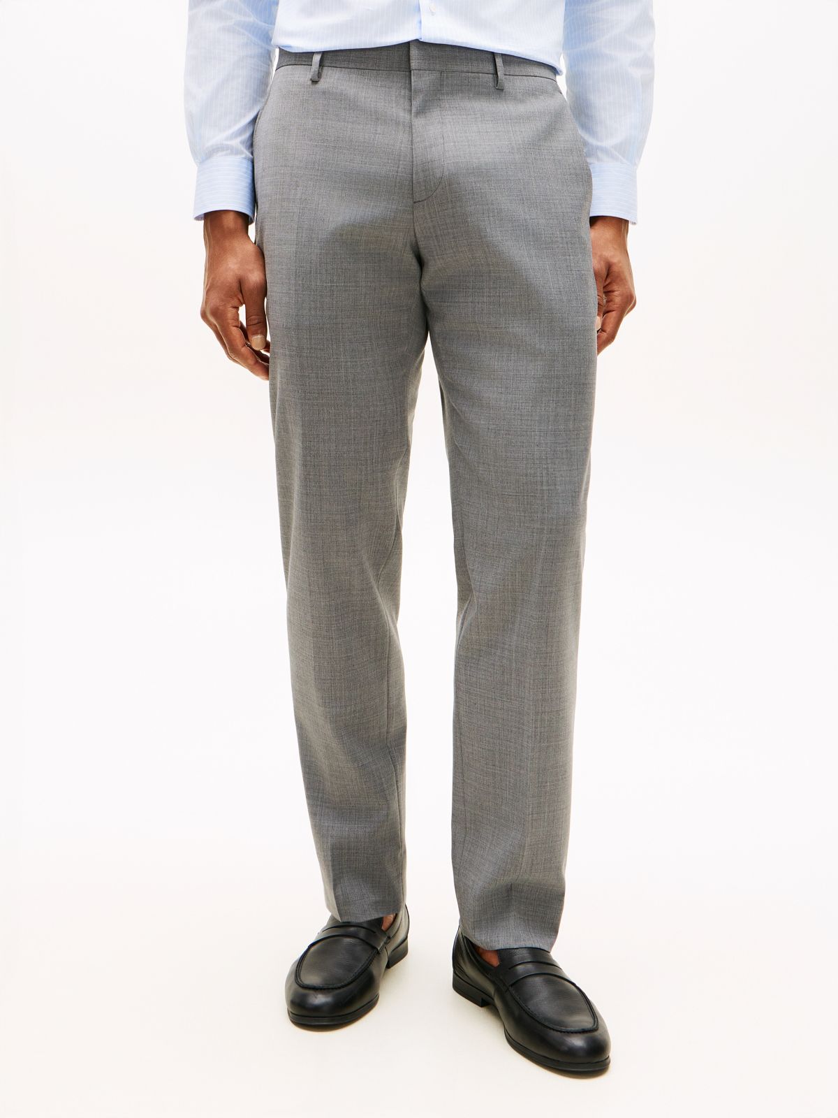 Regular Fit Wool Blend Suit — Grey