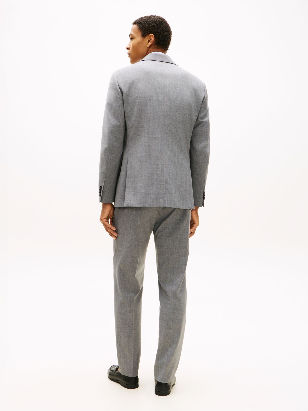 Regular Fit Wool Blend Suit — Grey