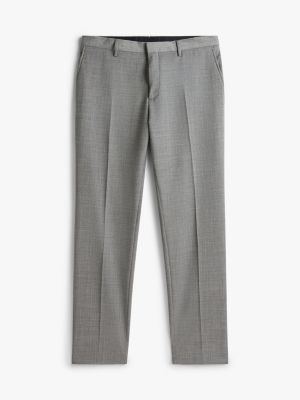 grey regular fit wool blend suit for men tommy hilfiger