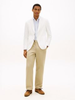 Regular Fit Twill Single Breasted Blazer — White 3