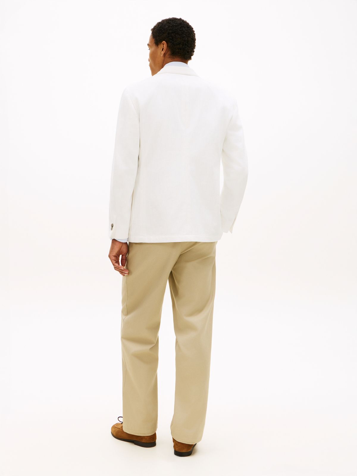Regular Fit Twill Single Breasted Blazer — White
