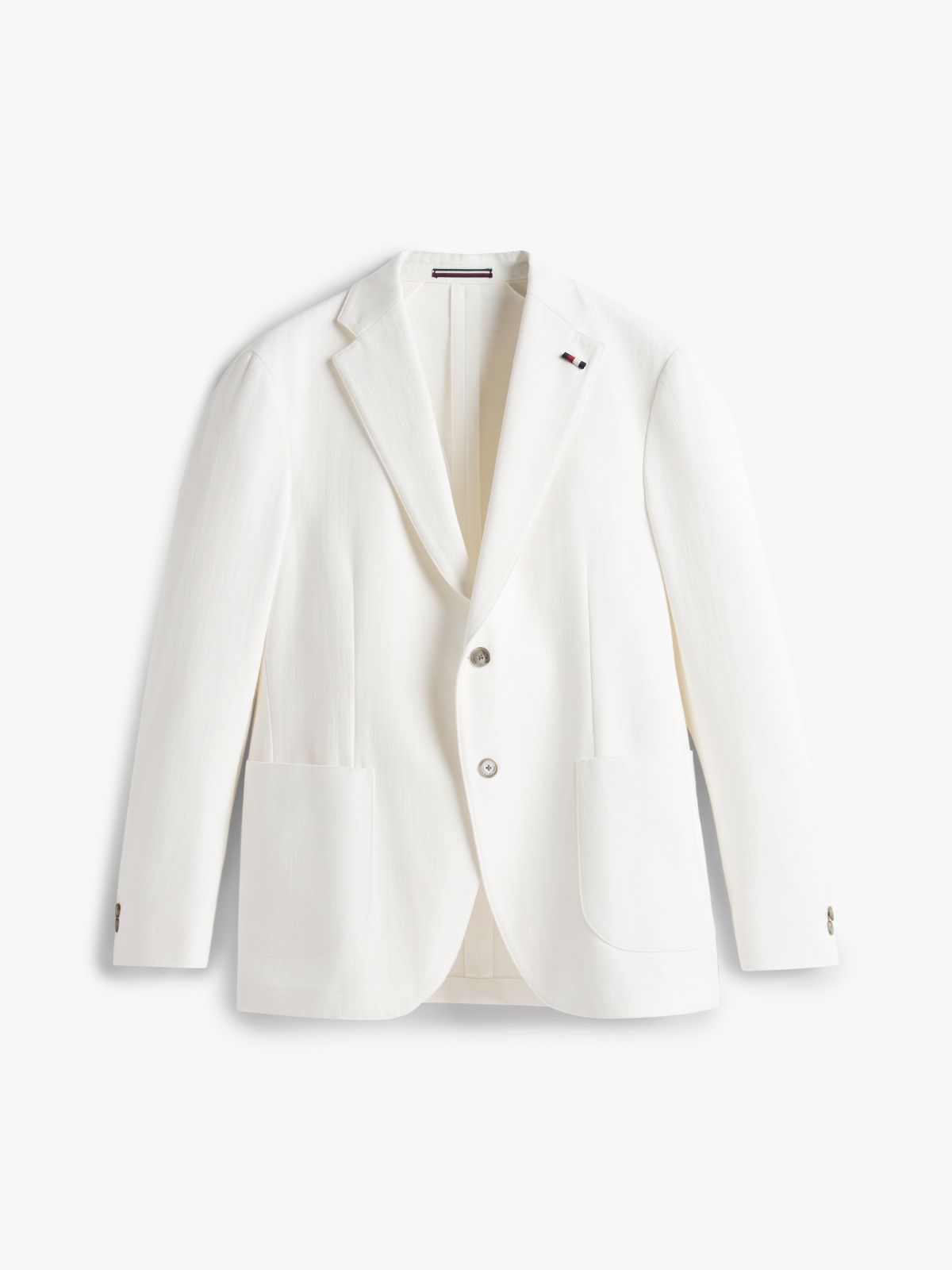 Regular Fit Twill Single Breasted Blazer — White