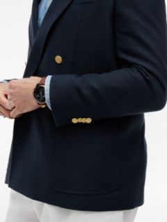 Regular Fit Wool Blend Double Breasted Blazer — Blue 3