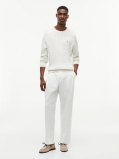 Regular Gabardine Pressed Crease Trousers — White 2