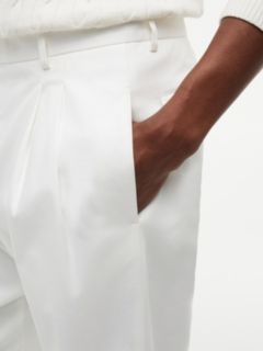 Regular Gabardine Pressed Crease Trousers — White 3