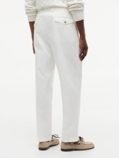 Regular Gabardine Pressed Crease Trousers — White 4