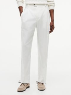 Regular Gabardine Pressed Crease Trousers — White 1