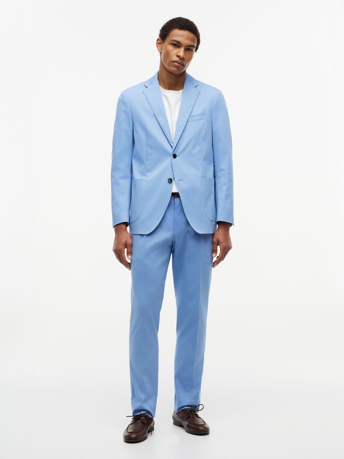 Regular Fit Gabardine Single Breasted Blazer — Blue