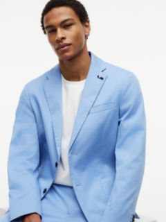 Regular Fit Gabardine Single Breasted Blazer — Blue 3