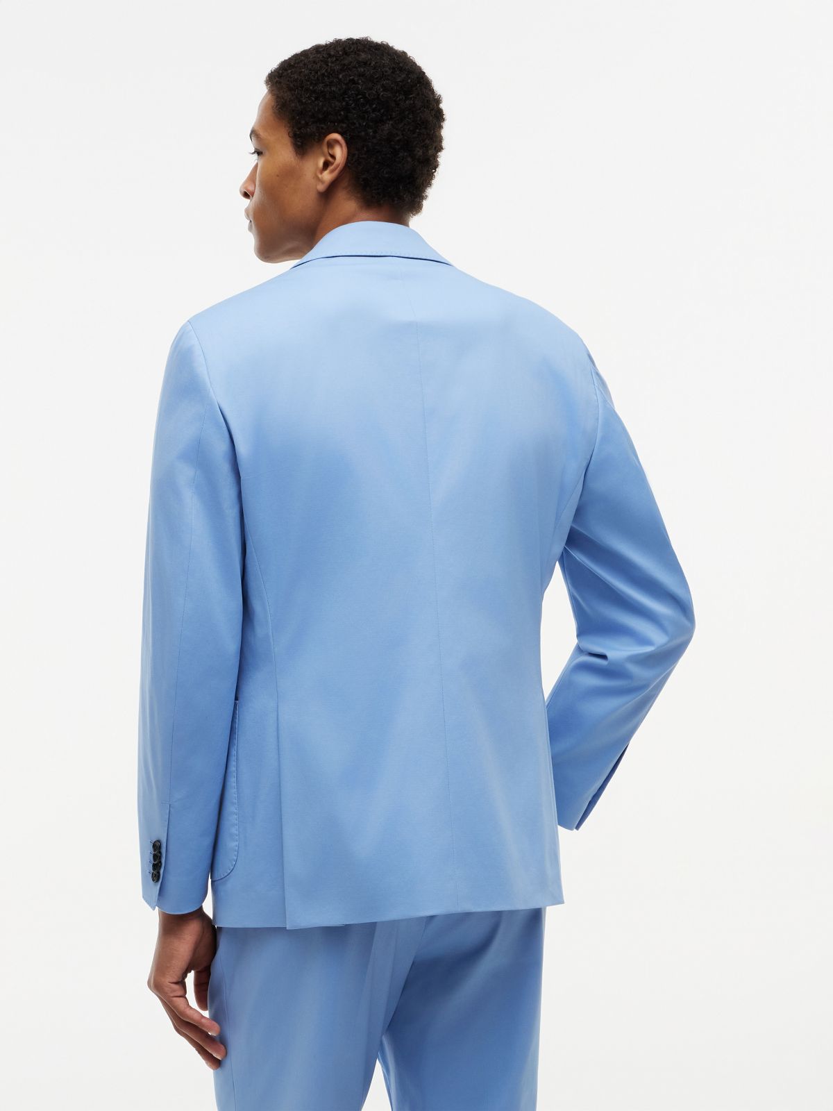 Regular Fit Gabardine Single Breasted Blazer — Blue