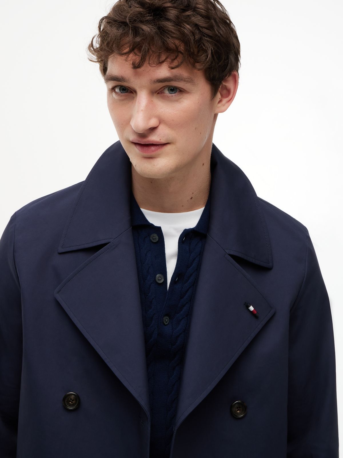 Tech Regular Fit Double Faced Coat — Blue