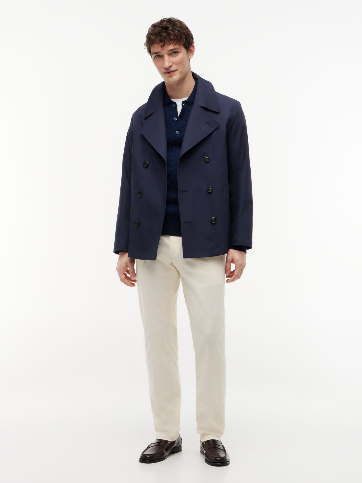 Tech Regular Fit Double Faced Coat — Blue