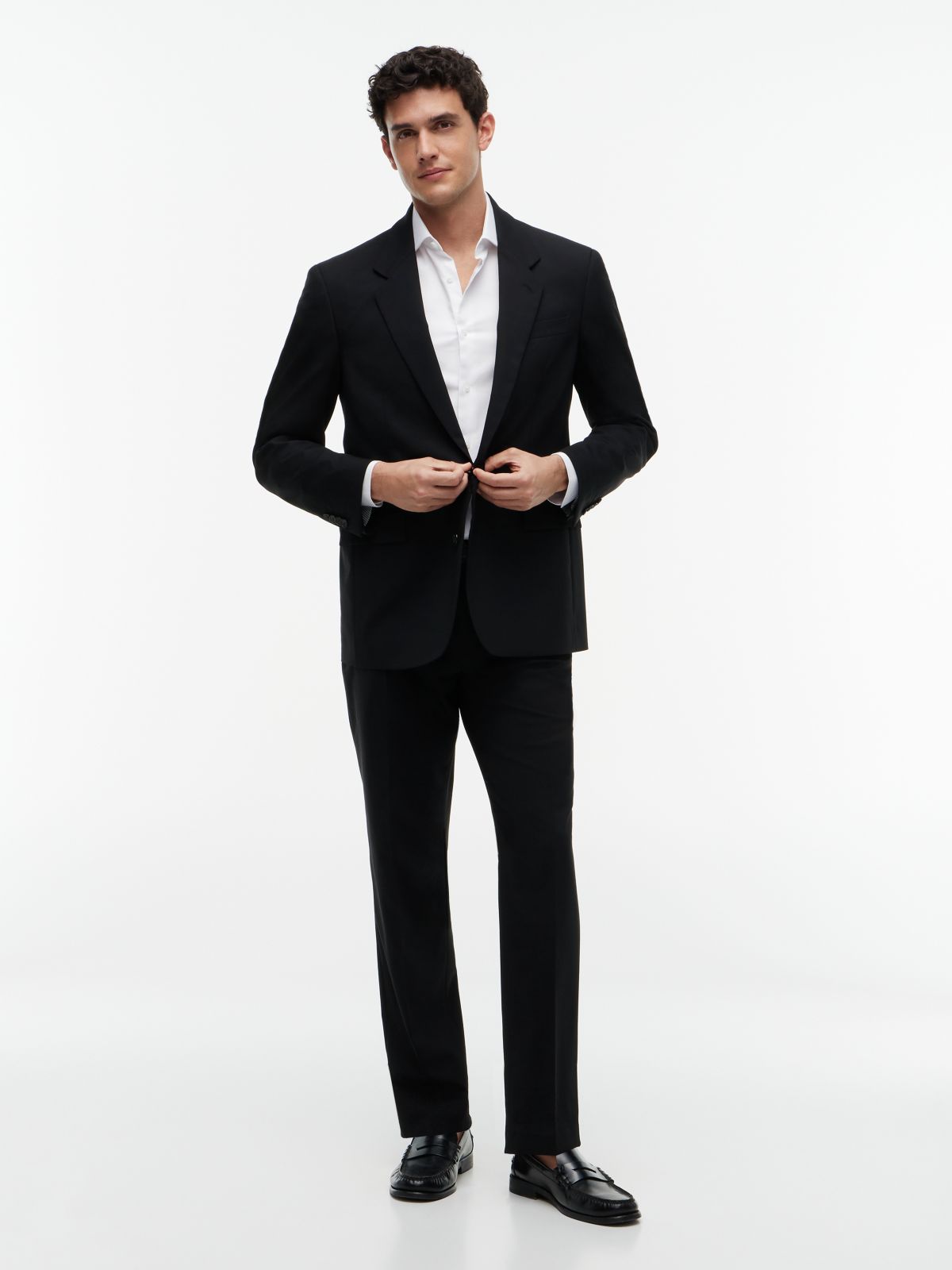 Tech Regular Fit Wool Blend Blazer — Black