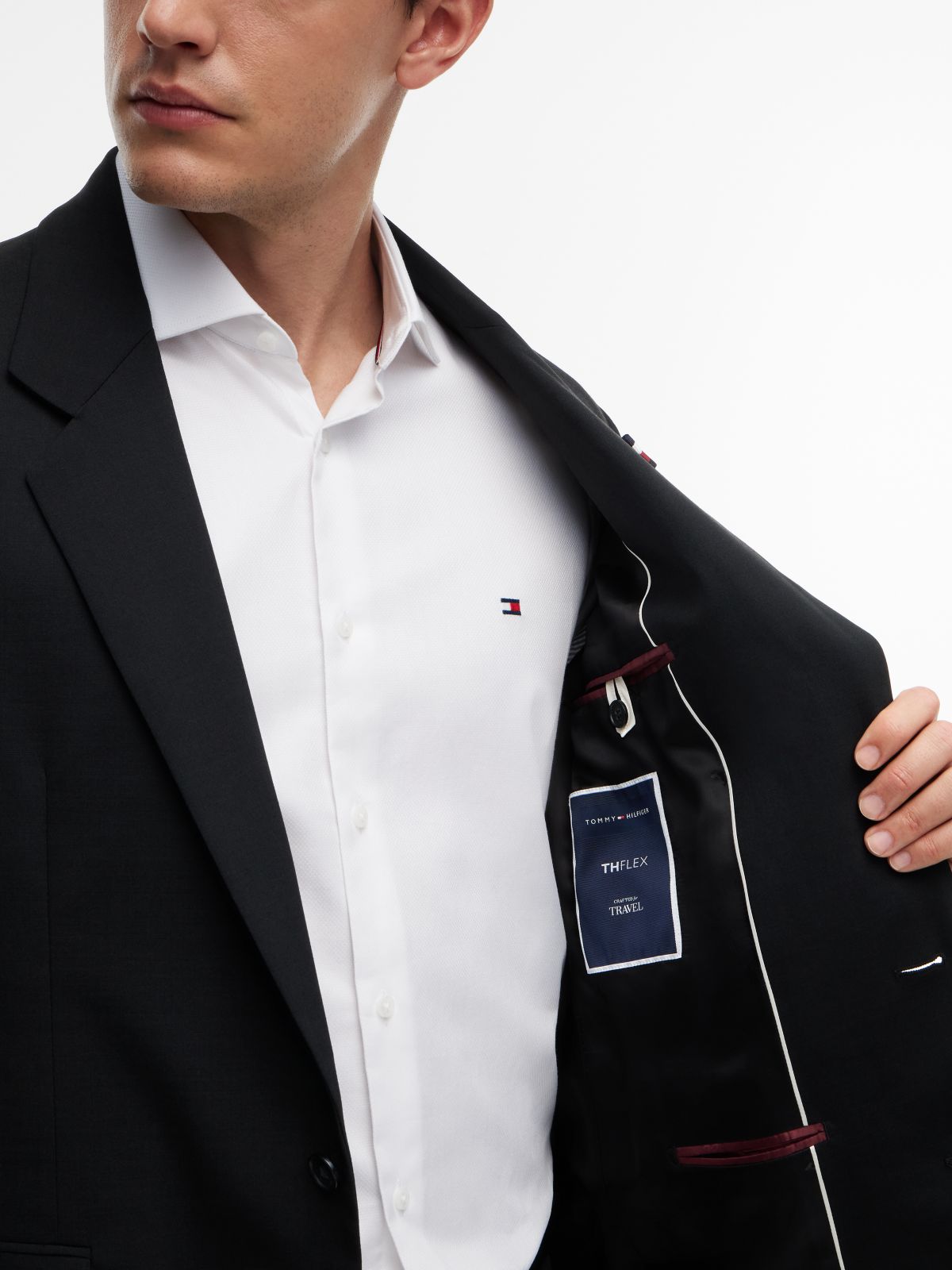 Tech Regular Fit Wool Blend Blazer — Black