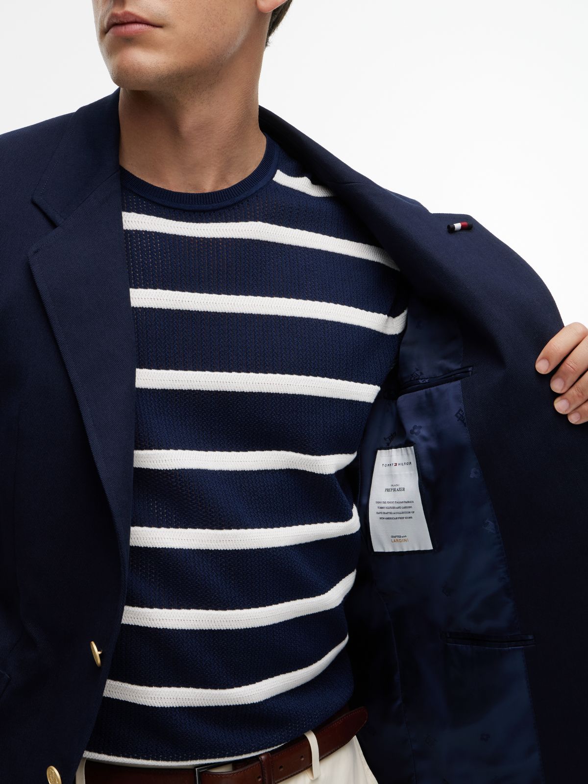 Washed Regular Fit Gold-Tone Button Blazer — Blue