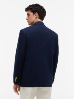 Washed Regular Fit Gold-Tone Button Blazer — Blue 5
