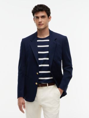blue washed regular fit gold-tone button blazer for men tommy hilfiger