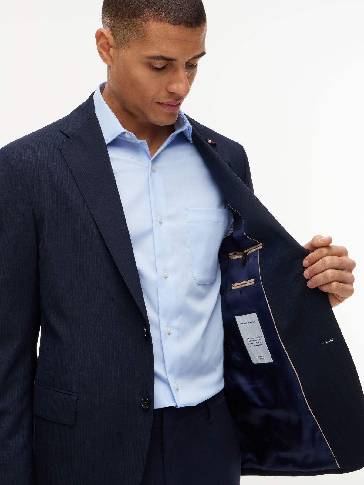 Tech Regular Fit Wool Blend Blazer — Blue