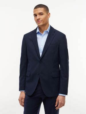 blue tech regular fit wool blend blazer for men tommy hilfiger