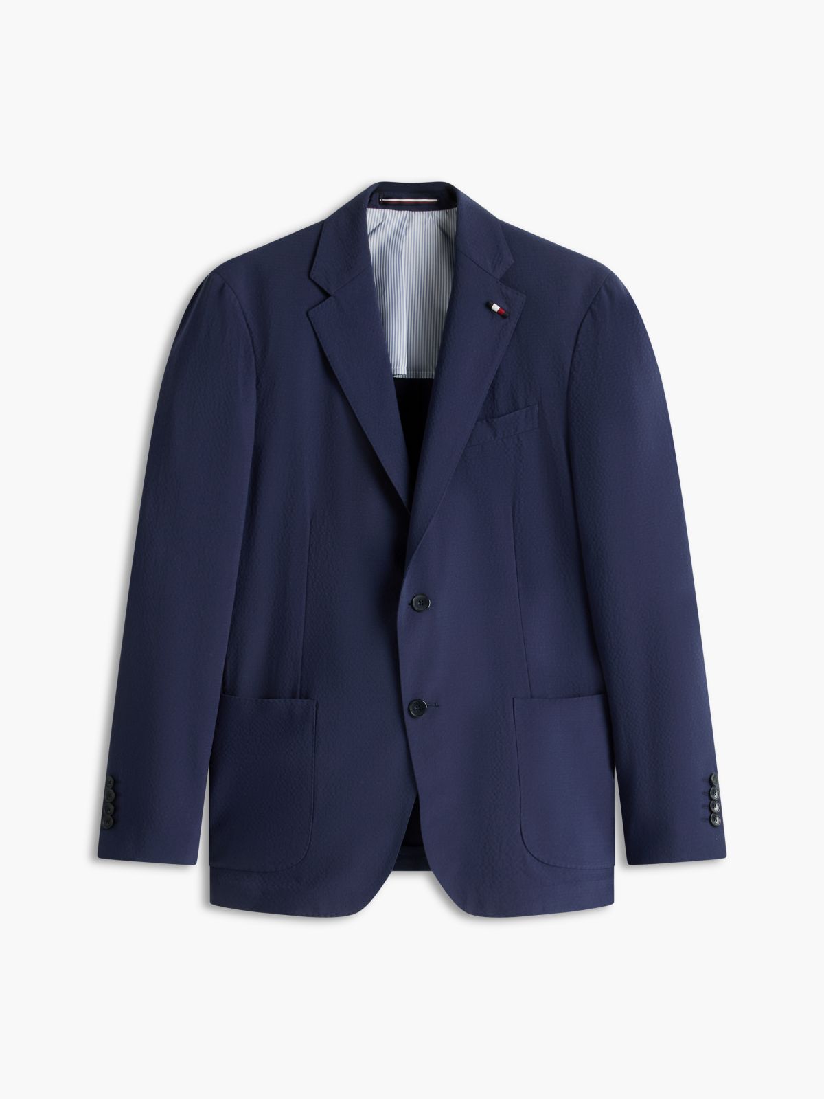 Tech Regular Fit Wool Blend Seersucker Blazer — Blue