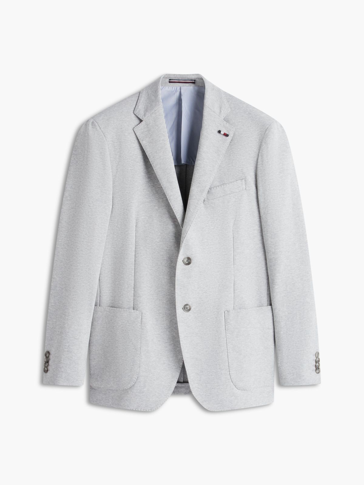 TH Flex Regular Fit Jersey Single Breasted Blazer — Grey