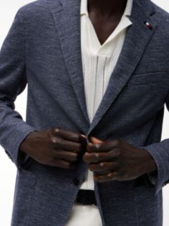 TH Flex Regular Fit Jersey Single Breasted Blazer — Grey 4