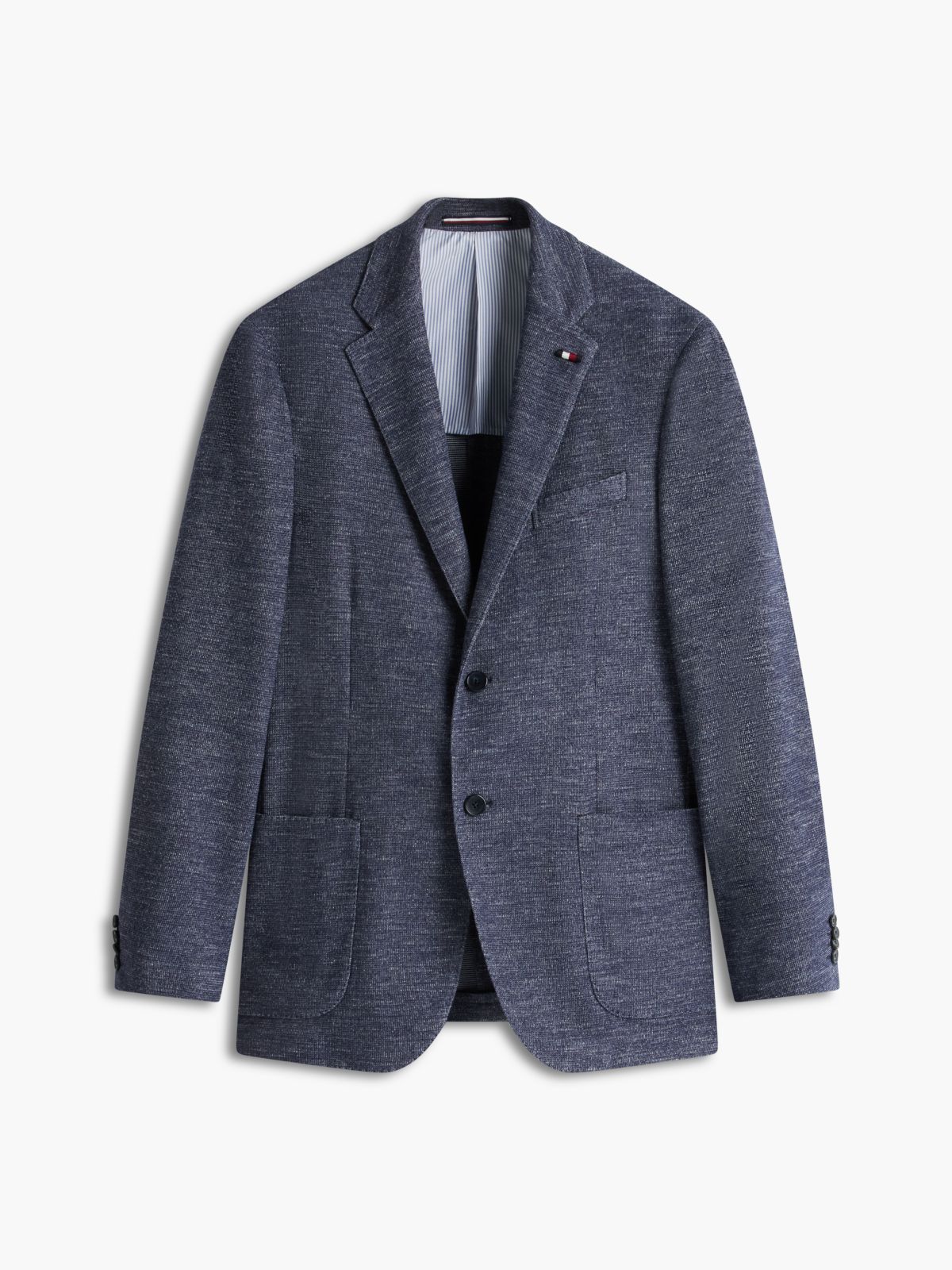 TH Flex Regular Fit Jersey Single Breasted Blazer — Grey