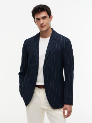 blue th flex pinstripe regular fit seersucker blazer for men tommy hilfiger