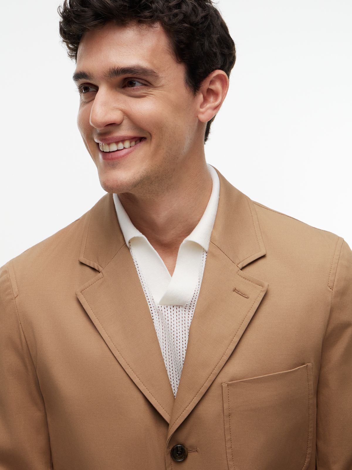TH Flex Regular Fit Single Breasted Blazer — Brown