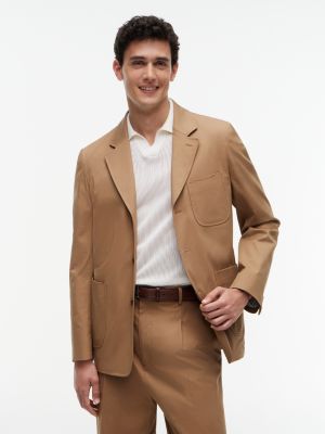brown th flex regular fit single breasted blazer for men tommy hilfiger