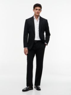 Tech Pressed Crease Wool Blend Trousers — Black 2