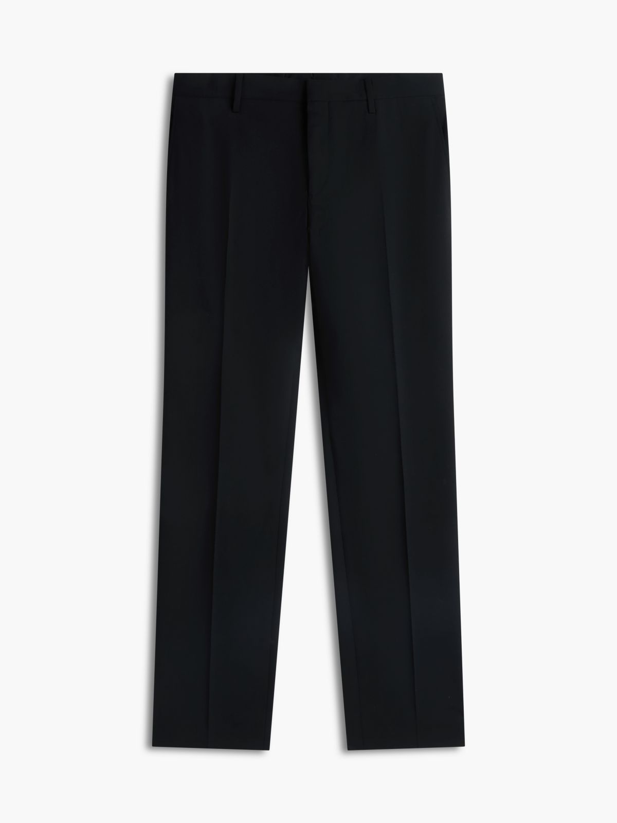Tech Pressed Crease Wool Blend Trousers — Black
